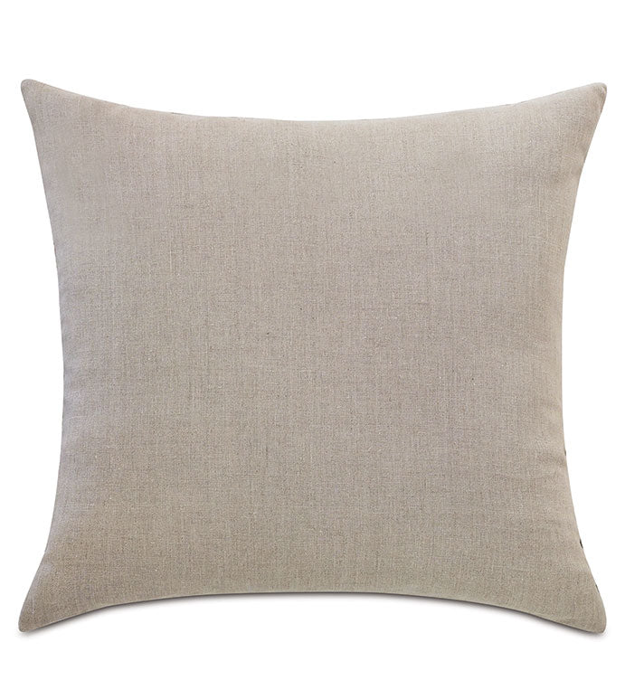 Beige Euro sham with subtle ikat pattern by Eastern Accents, shown on white background.