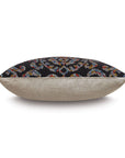 Black multicolored ikat throw pillow with beige back, includes insert, by Eastern Accents, EUS-461 Freya Ikat.