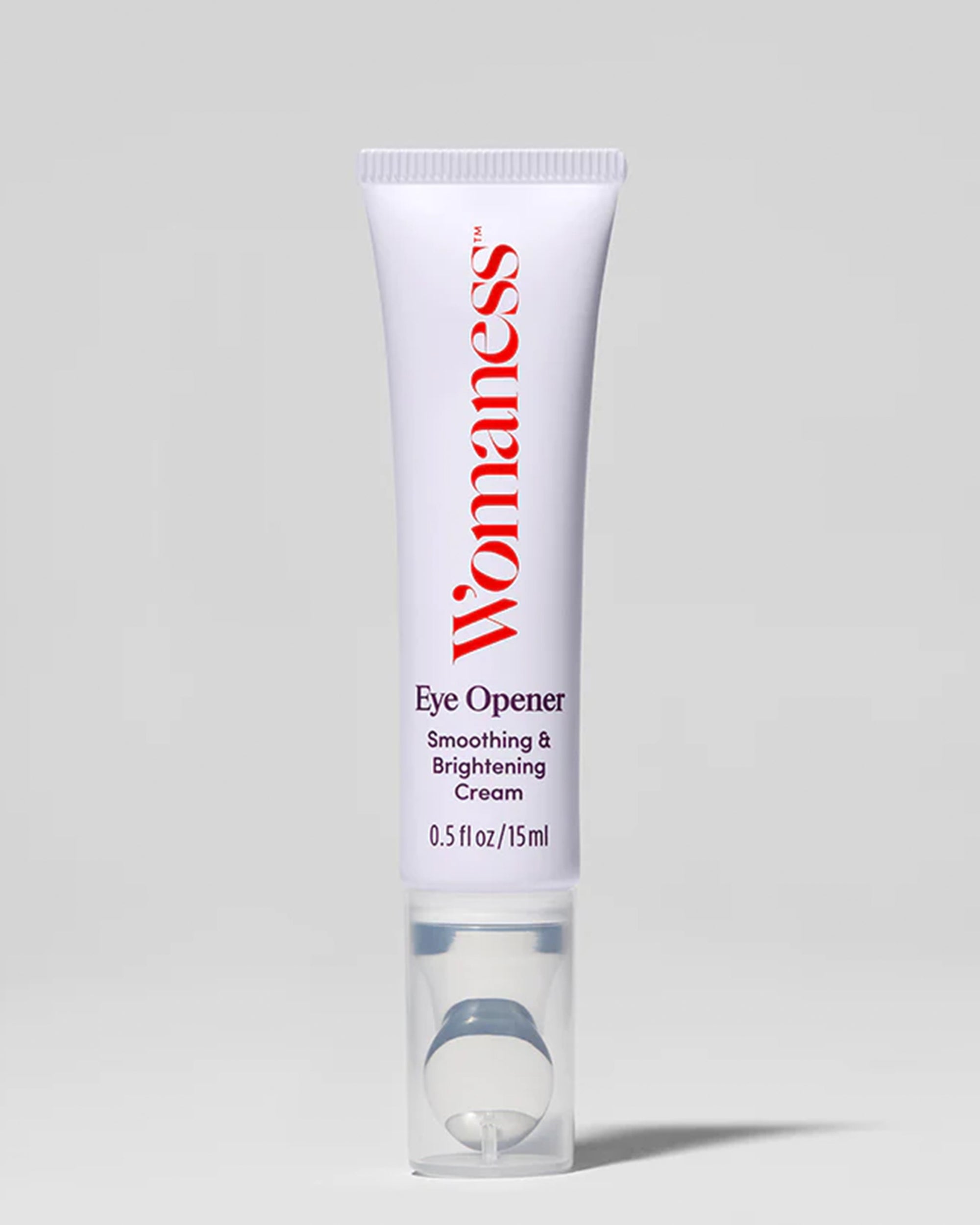 A 0.5 fl oz (15 ml) tube of Faire Eye Opener - Smoothing & Brightening Cream stands upright against a gray background—formulated to reduce puffiness and dark circles for refreshed-looking eyes.