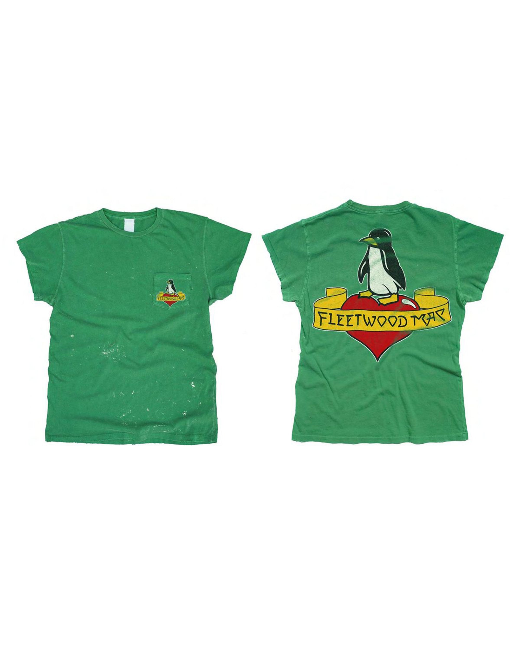 Black Fleetwood Mac crop tee with vintage penguin graphic, Made Worn, casual cotton t-shirt for women.