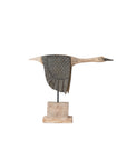 Hand-carved mango wood goose sculpture with outstretched wings by Creative Co-op, rustic farmhouse accent decor.
