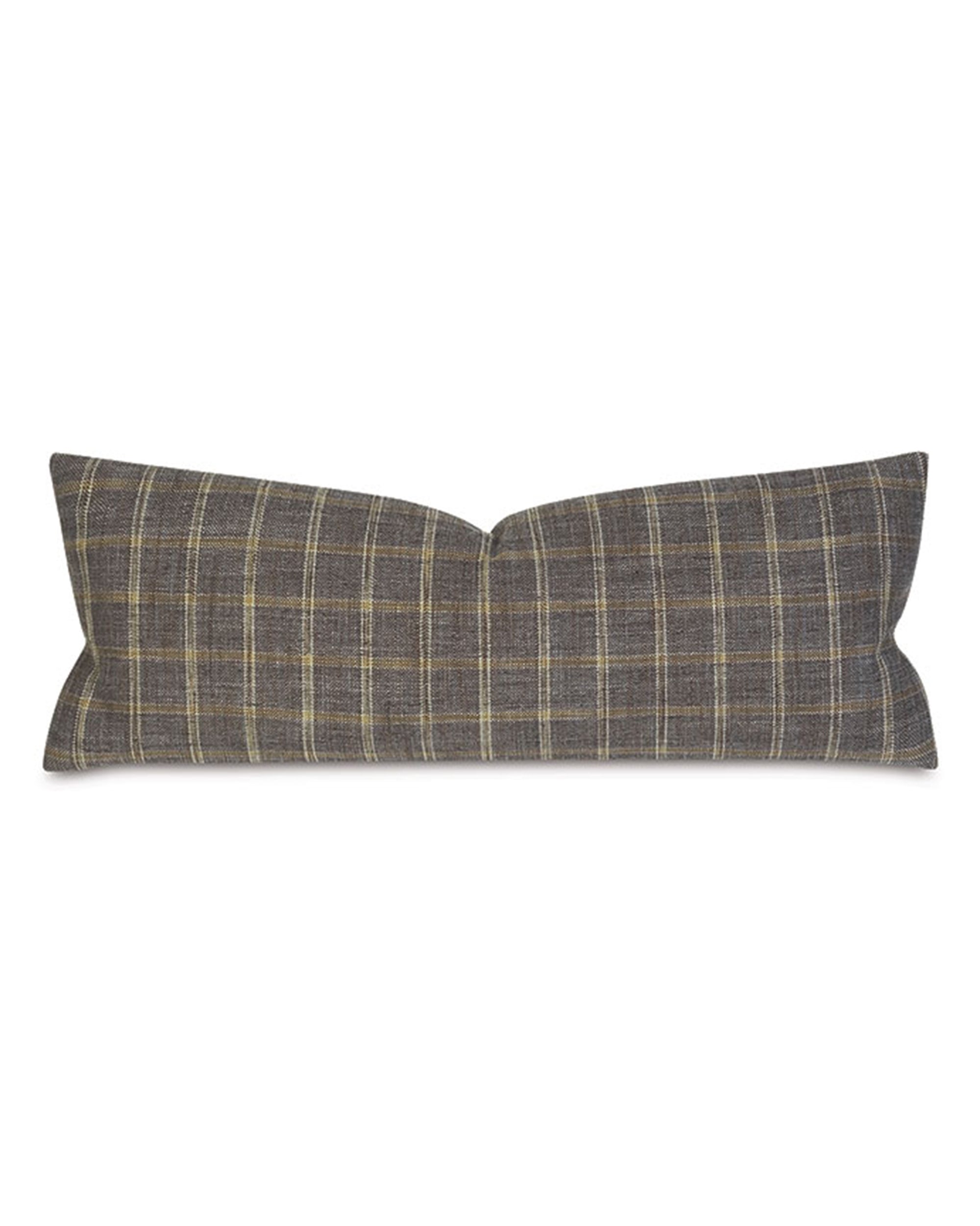 The TF-DEC-231 Hastings Plain Pillow 13x36 by Eastern Accents features a brown and beige plaid design—ideal for adding cozy style to any space. Displayed against a white background.