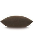 The Higgins Pieced pillow by Eastern Accents features brown stripes on textured cotton fabric in a 27x27 size, shown against a white background.