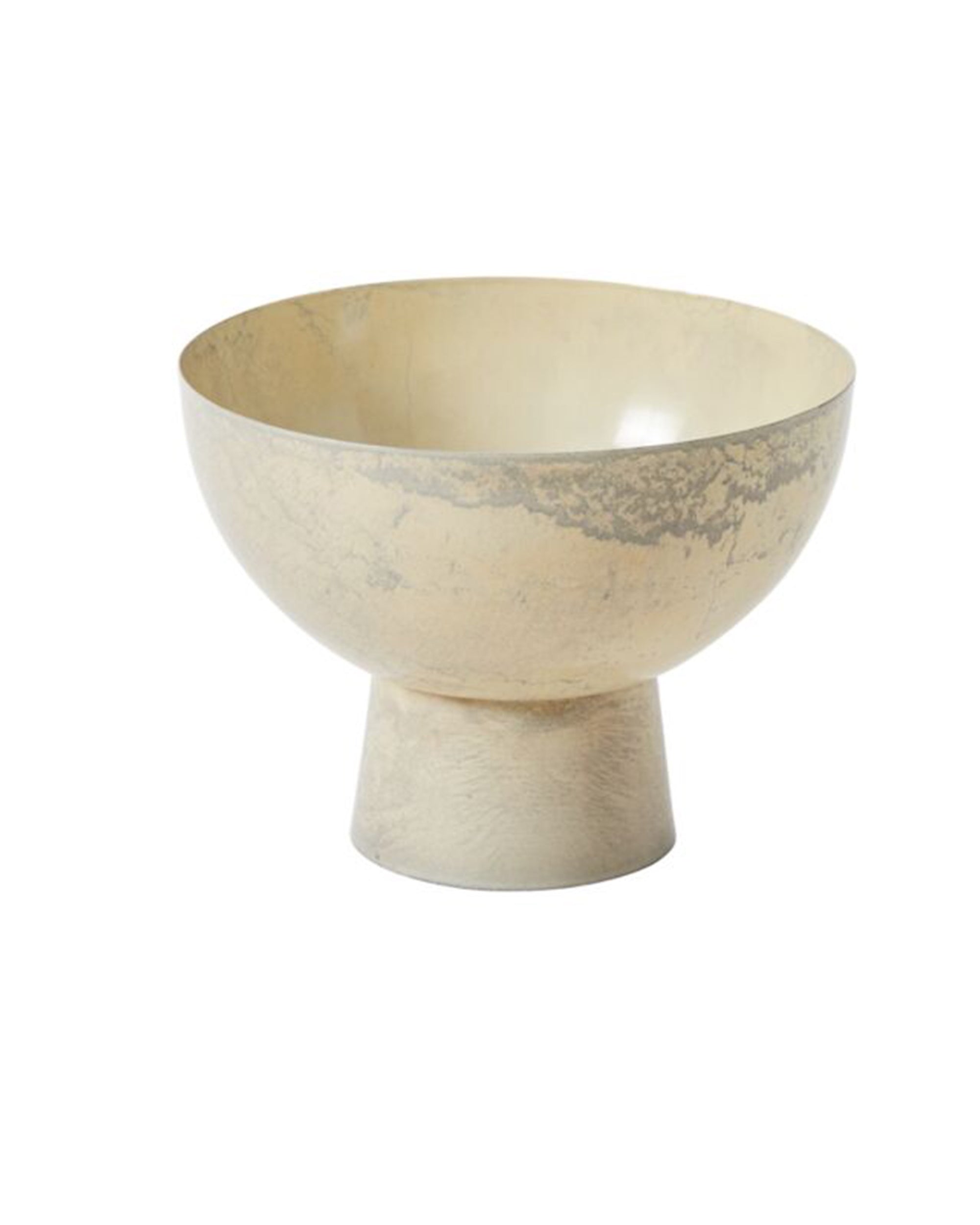 The 77731 Isabella Compote by Accent Decor is a beige, round bowl with a wide opening, narrow cylindrical base, and subtle marbled texture—an elegant choice for wedding centerpieces against a plain white background.