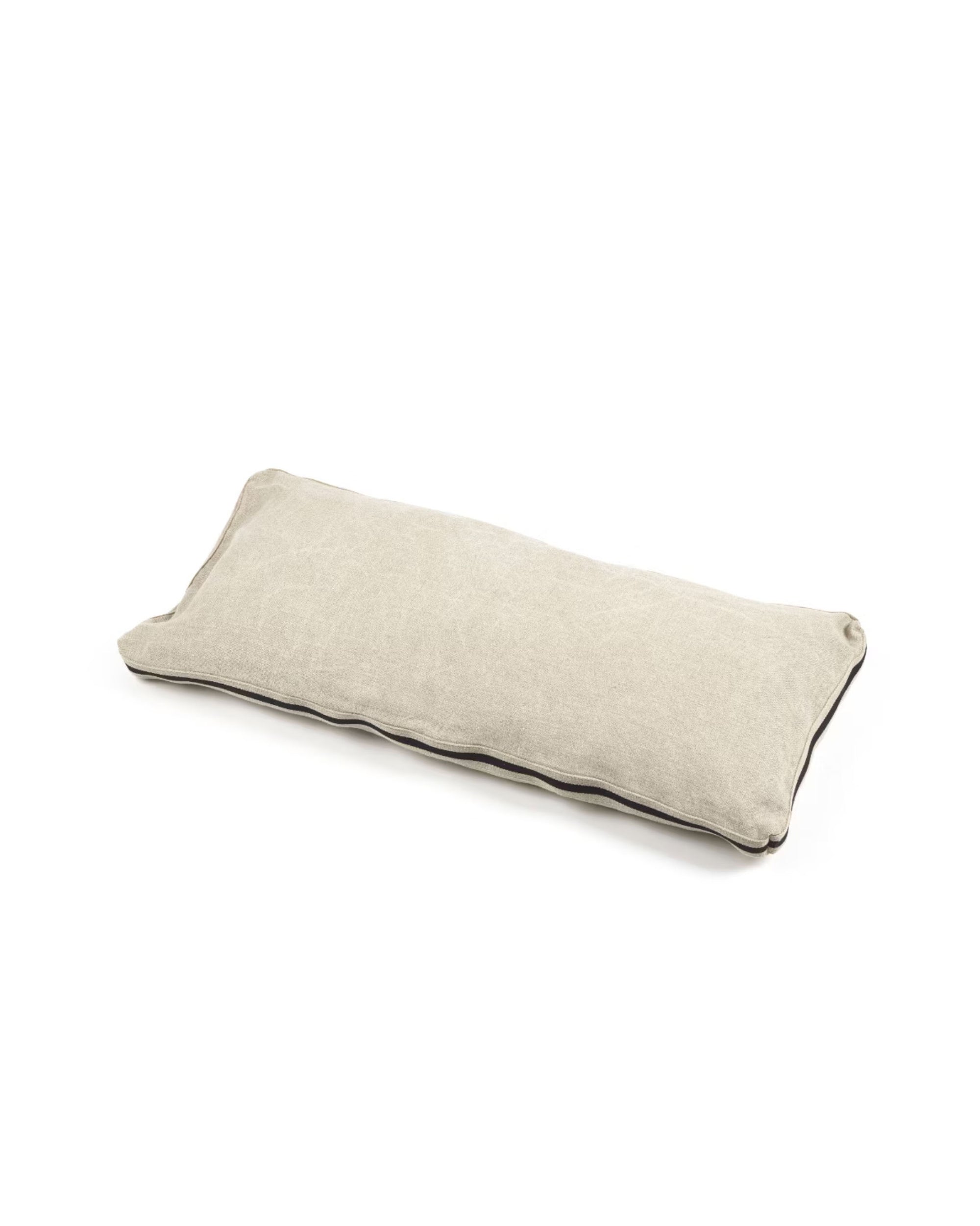 The James Pillow by Libeco Home is a light beige, rectangular cushion with slightly rounded corners and a subtle stonewash finish, shown lying flat on a white background.