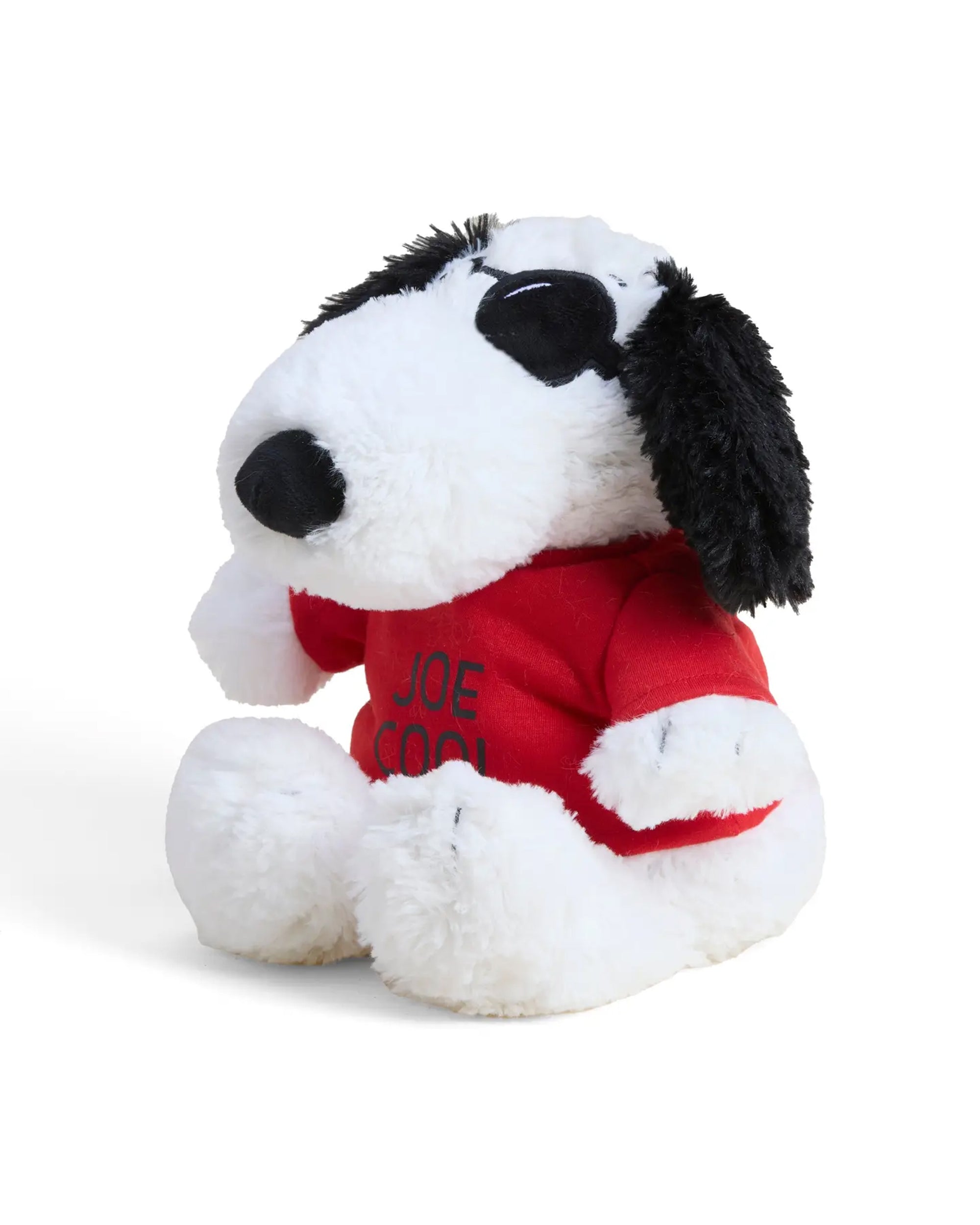 The Joe Cool Snoopy Warmies by Warmies/Intelex is a microwavable plush, featuring Snoopy in a red "Joe Cool" shirt. Sit him upright for extra comfort and soothing warmth whenever you need it.