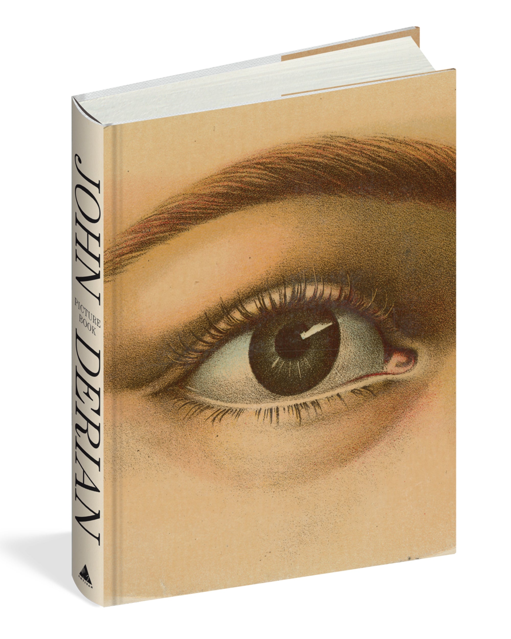 The "John Derian Picture Book" by Hachette Book Group is a hardcover inspired by the designer, featuring a large, detailed human eye illustration on its front cover and spine.