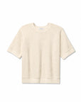 White crewneck Kennedy SS sweatshirt in Sugar by Perfectwhitetee, displayed flat on a white surface.