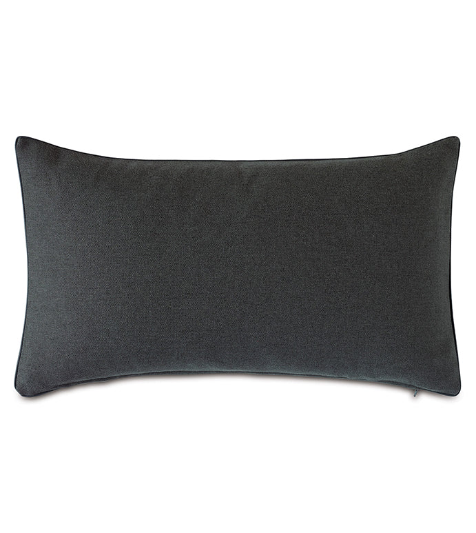 Dark gray plaid cotton pillow by Eastern Accents, Kilbourn collection, shown on a white background.