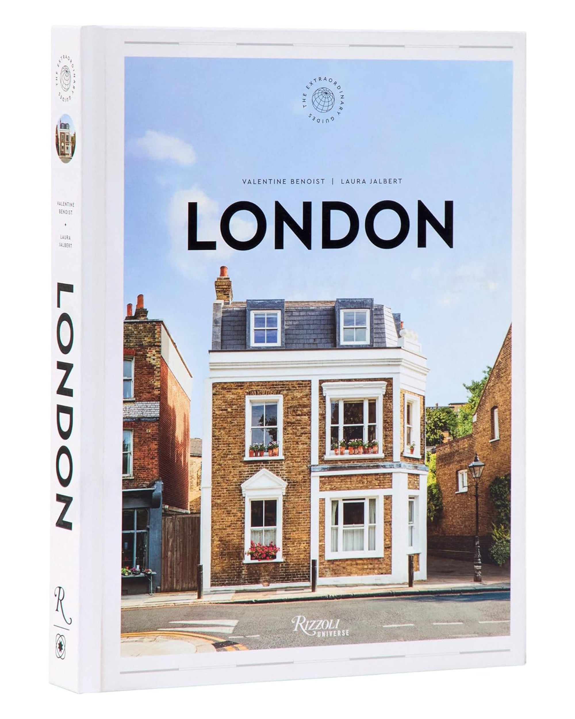 The cover of "London Extraordinar" by Random House showcases a brick townhouse with white trim and flower boxes on a sunny day, with the authors' names above the title.