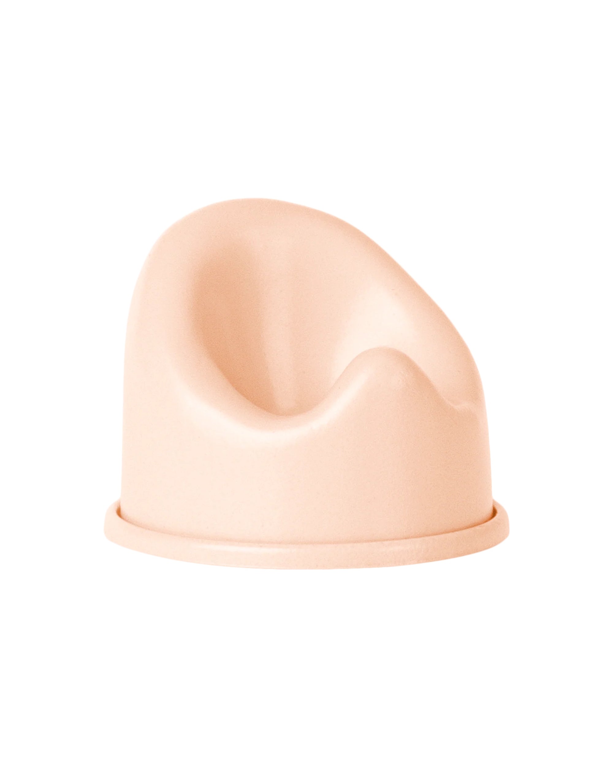 Mini light peach potty with high backrest, perfect for dollhouse play; Maileg Micro Potty.