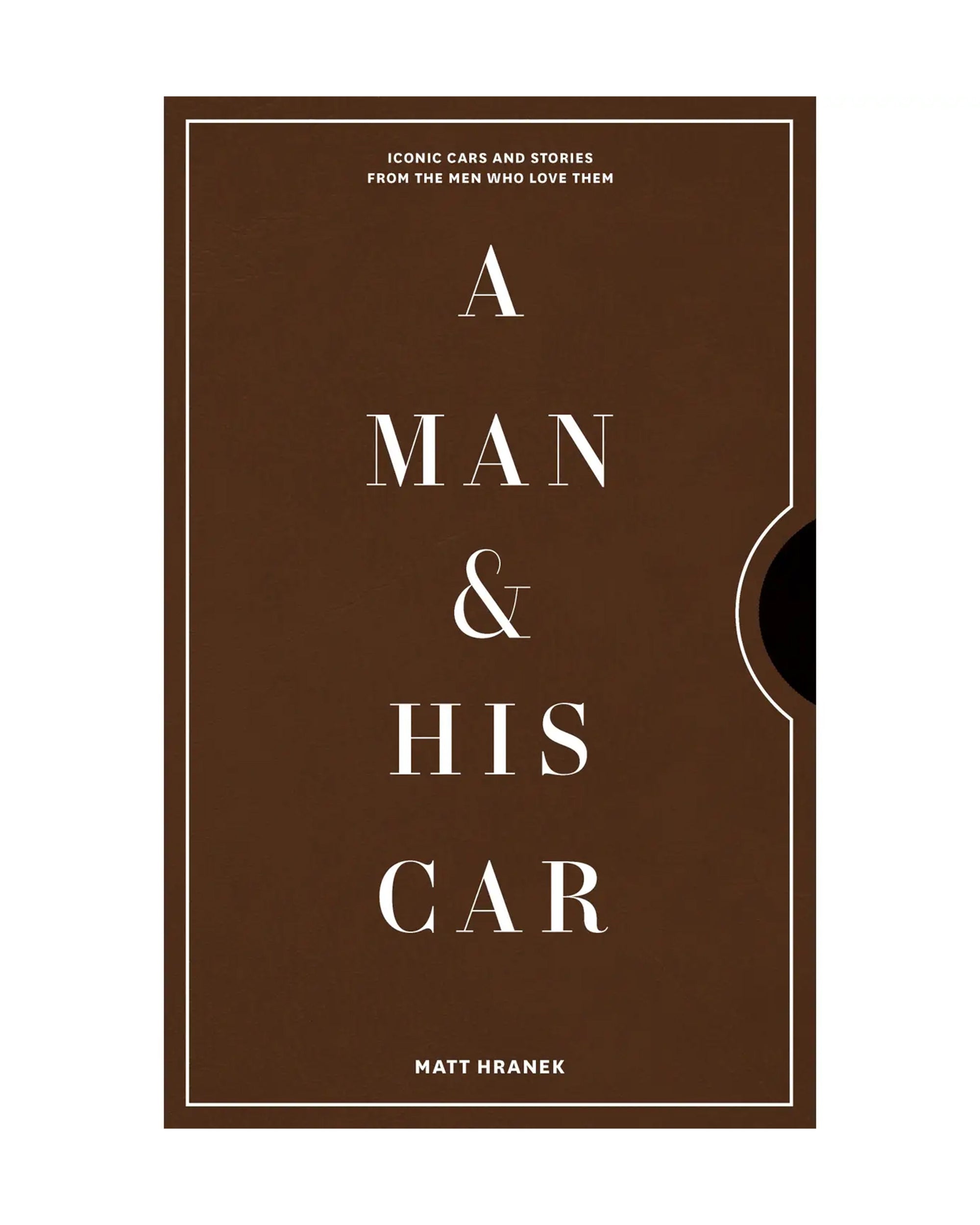 Man & His Car" by Faire is a coffee table book with a minimalist brown cover, white text, and centered title—ideal for car enthusiasts.