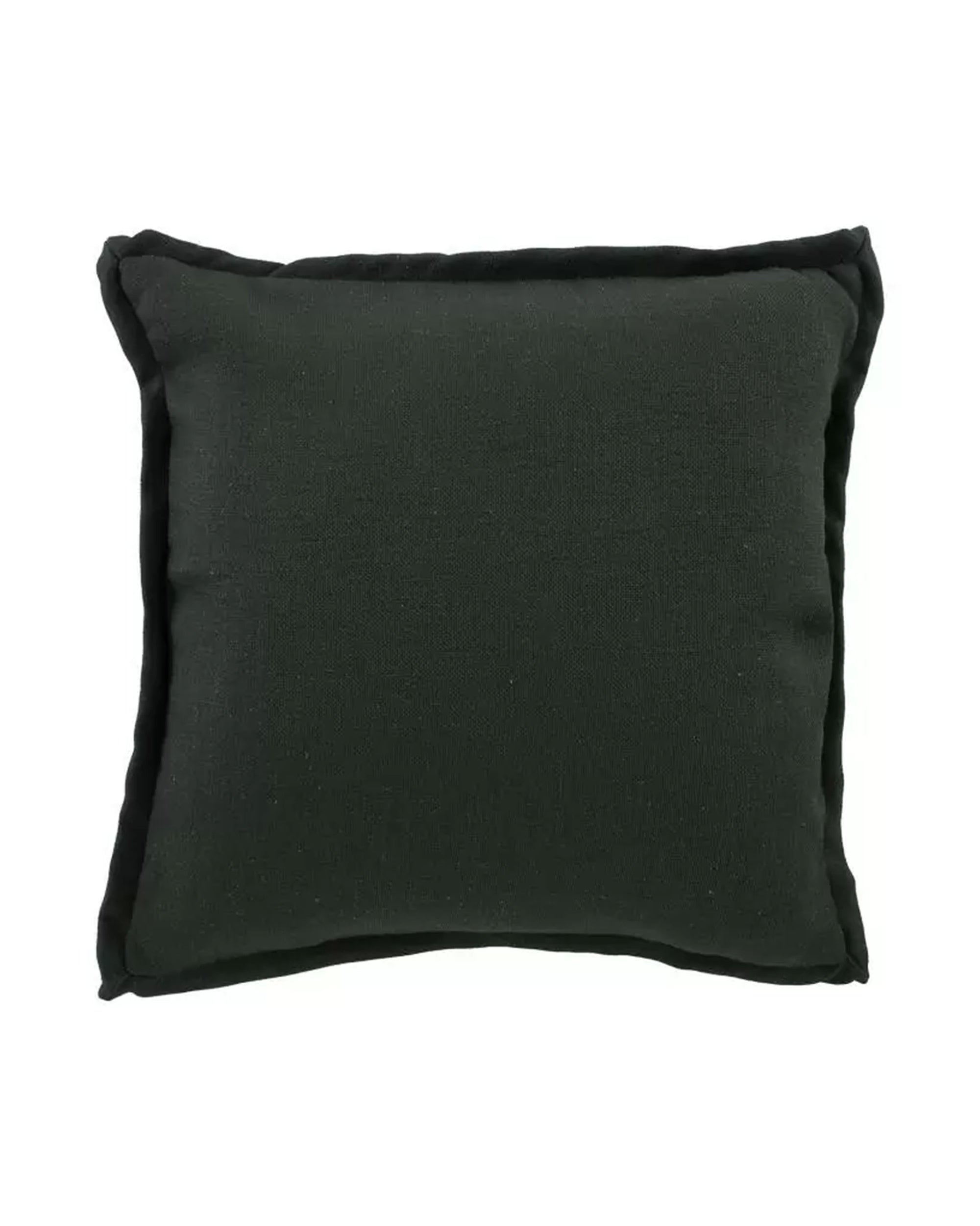 The Gabby Mary Blue Spruce Gr-4 Pillow 26x26 is a square cushion in dark green with slightly textured fabric and a thick, matching border, featuring a solid design set on a white background.