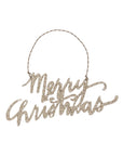 Add festive sparkle with the Faire Christmas Ornaments Assorted—featuring a glittery gold "Merry Christmas" in cursive, complete with a twisted wire for hanging. Perfect for brightening your holiday décor!.