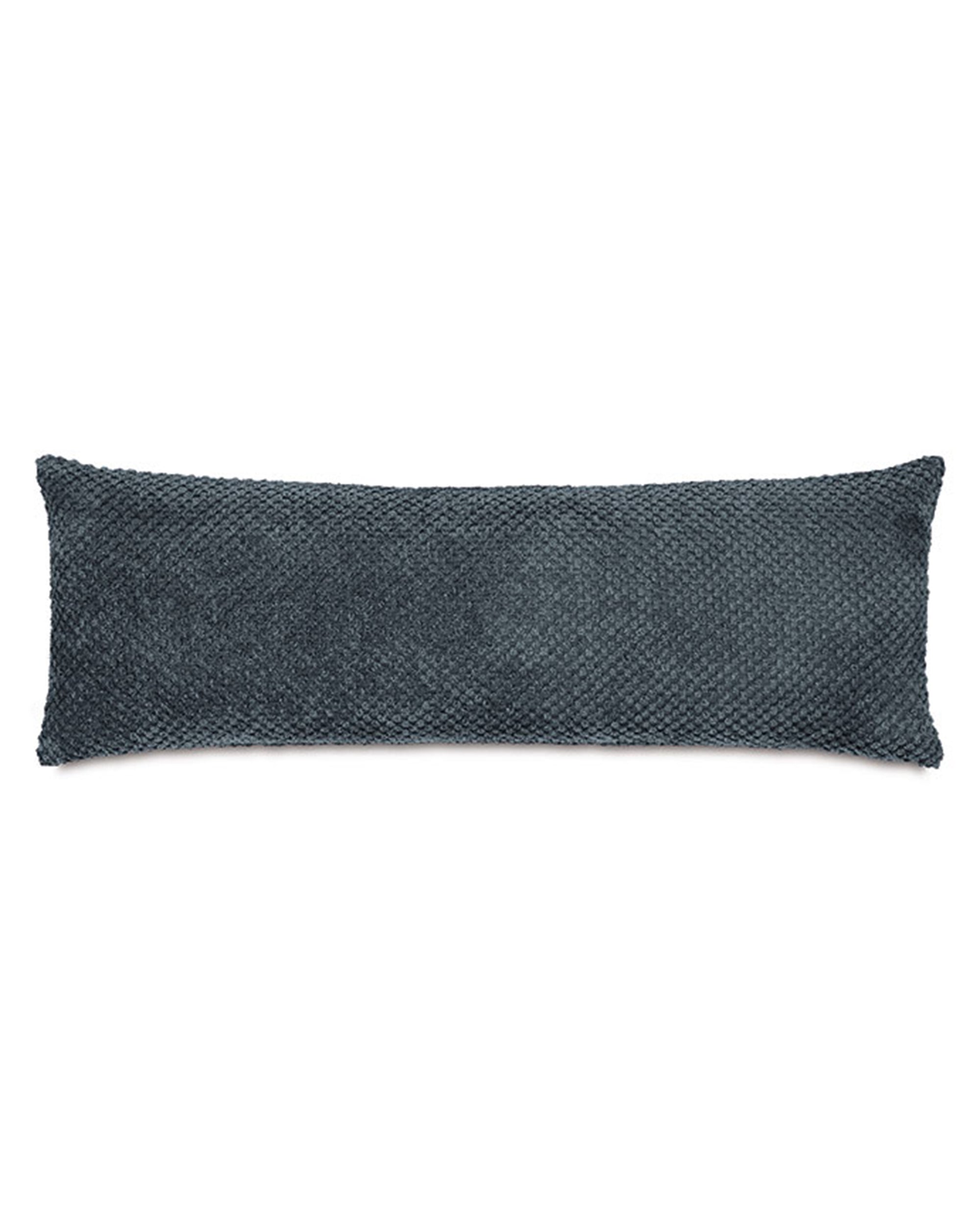 Dark gray textured rectangular throw pillow, extra long by Eastern Accents, Mira collection, on white background.