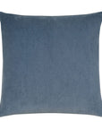 Denim blue velvet pillow by Eastern Accents, 22x22 inch solid cover, displayed on white background.