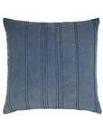 Denim blue velvet pillow with vertical stitching by Eastern Accents, Penelope collection, 22x22.