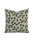 The PIXIE DECO pillow by Eastern Accents is a 22x22 decorative piece featuring a beige background with a grid of textured green and blue geometric circles.