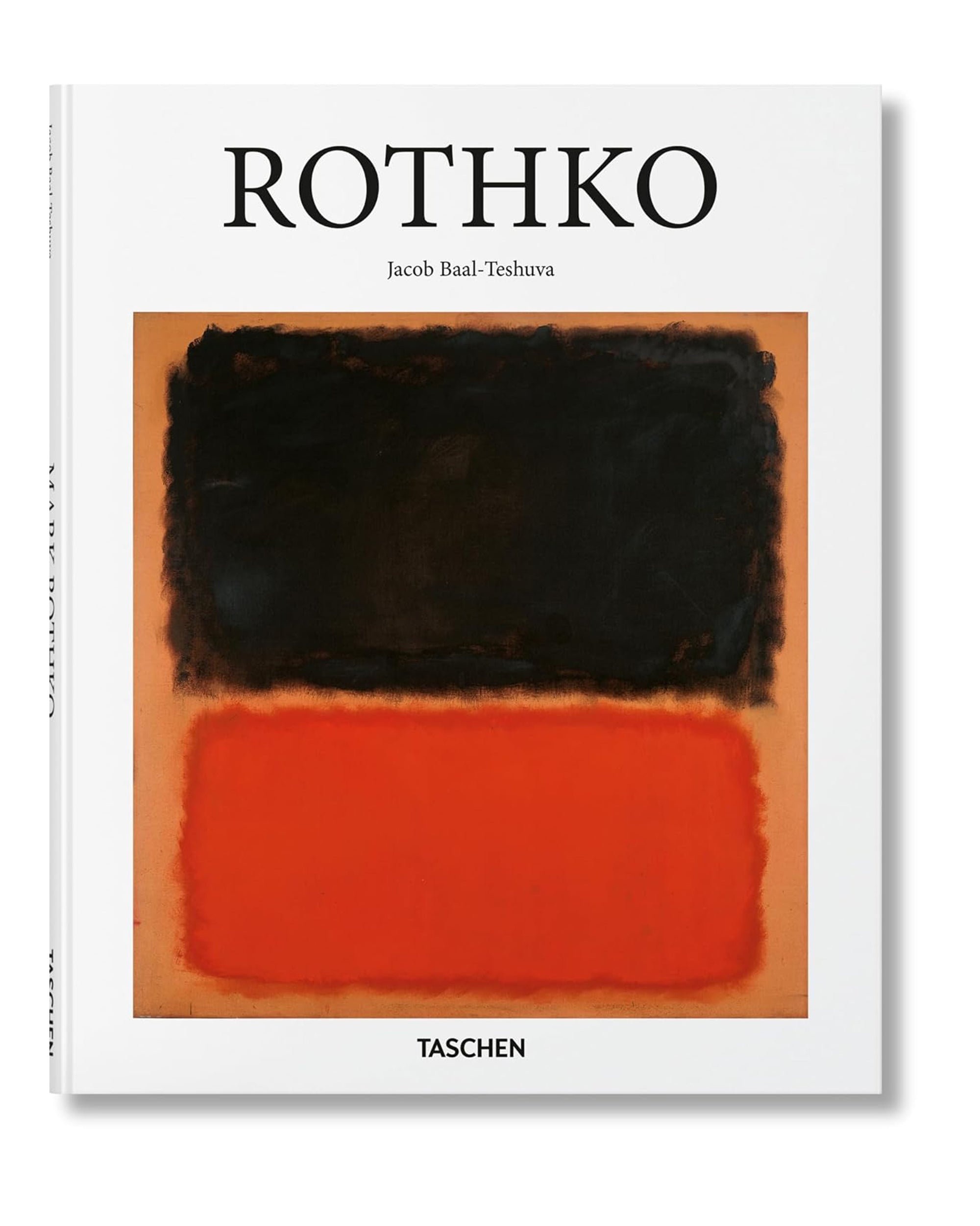 The Rothko Basic Art Edition by Ingram Book Company features a cover with Mark Rothko’s iconic bold black and red rectangles on a brown background, the title "ROTHKO," and author Jacob Baal-Teshuva.