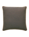 The RUDY OGEE pillow by Eastern Accents is a square decorative cushion with an orange, blue, and dark gray diamond pattern on white, finished with a stylish corded edge.