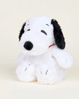 The Warmies/Intelex Snoopy / Red Collar Warmies is a microwavable plush toy of Snoopy, the iconic white dog with black ears and nose, featuring soft, fluffy fabric for comforting sensory support.