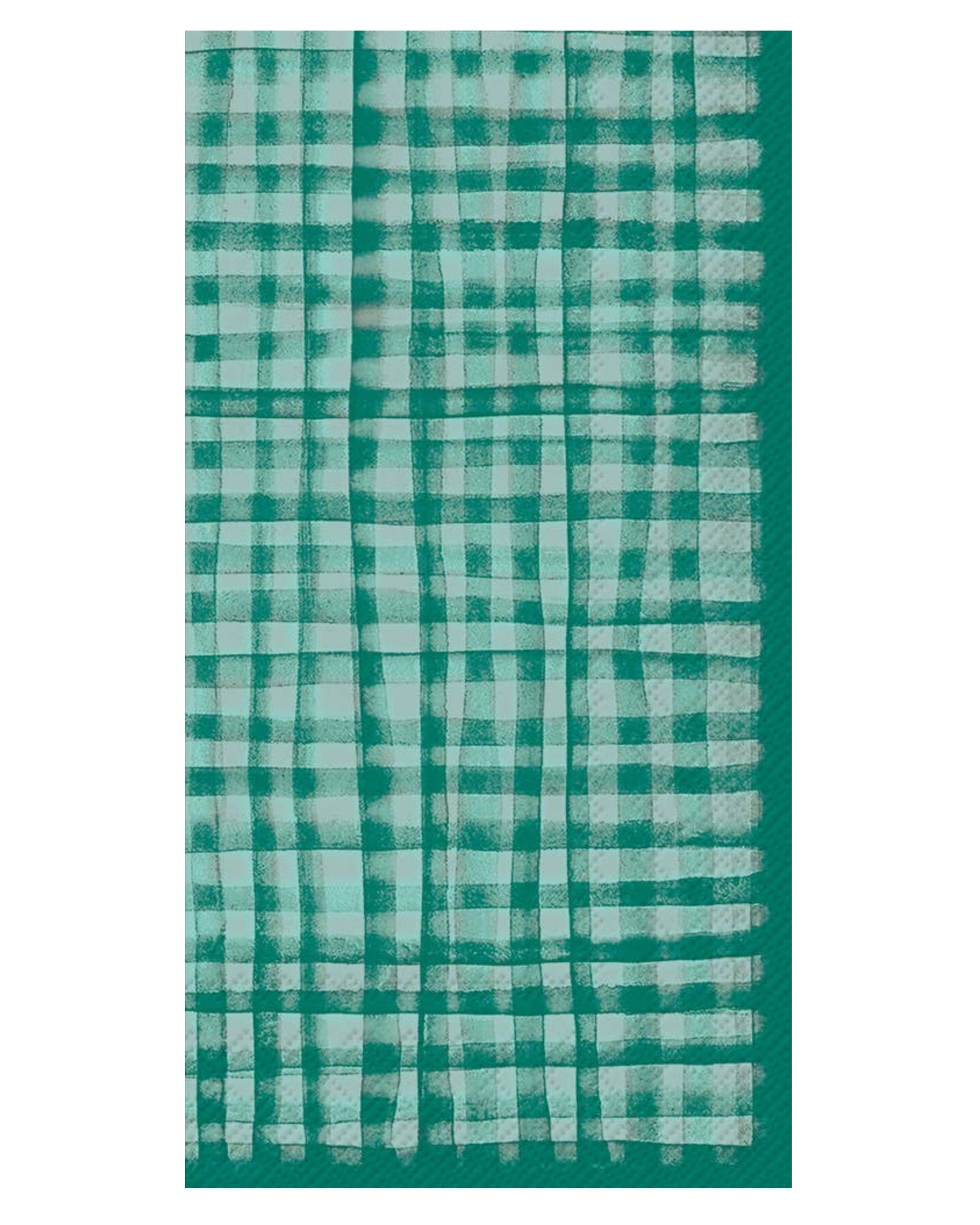 Set of turquoise 3-ply Peacock guest towels with textured pattern and solid border, Bungalow Furniture, pack of 16.