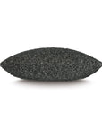 The Eastern Accents Marl Deco Charcoal pillow, a textured dark gray rectangular decorative accent, is displayed from the side on a white background.