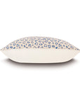 The Tabby Sapphire Sham by Eastern Accents is a rectangular pillow with a white base and blue-beige linen blend animal print, shown from the side on a white background. Pillow insert included.