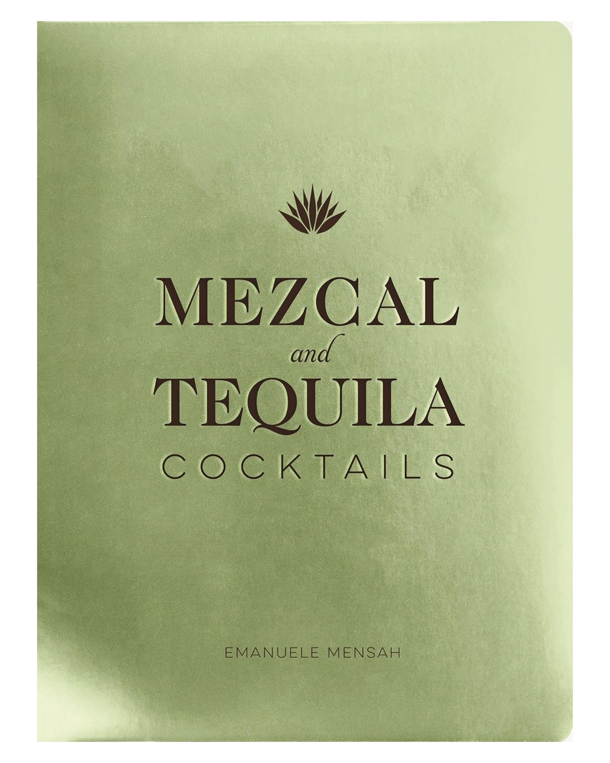 Green hardcover “Mezcal and Tequila Cocktails” by Harper Collins with agave art, perfect for bar or kitchen décor.