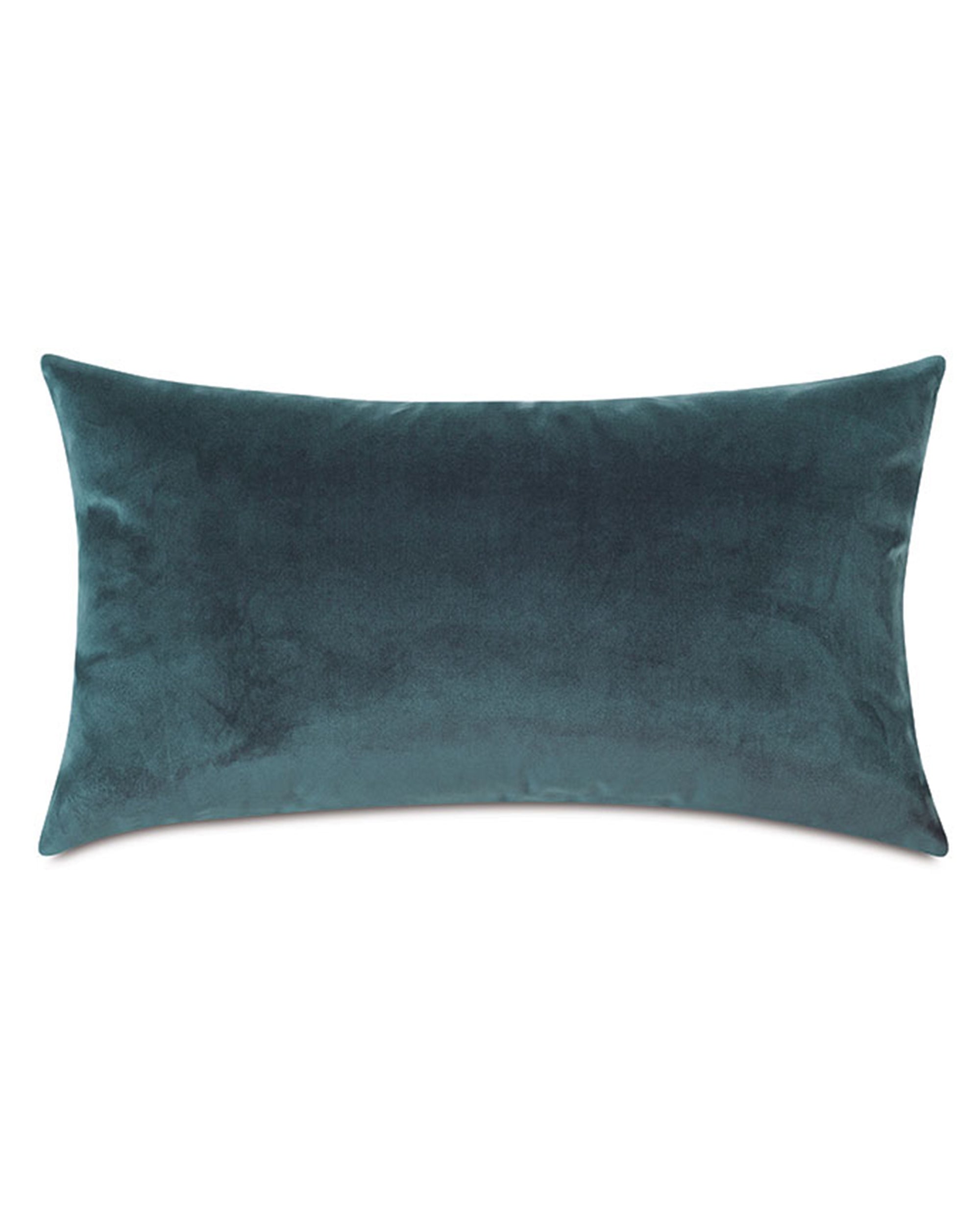 Pacific blue velvet rectangular pillow by Eastern Accents, elegant accent for living room or bedroom.