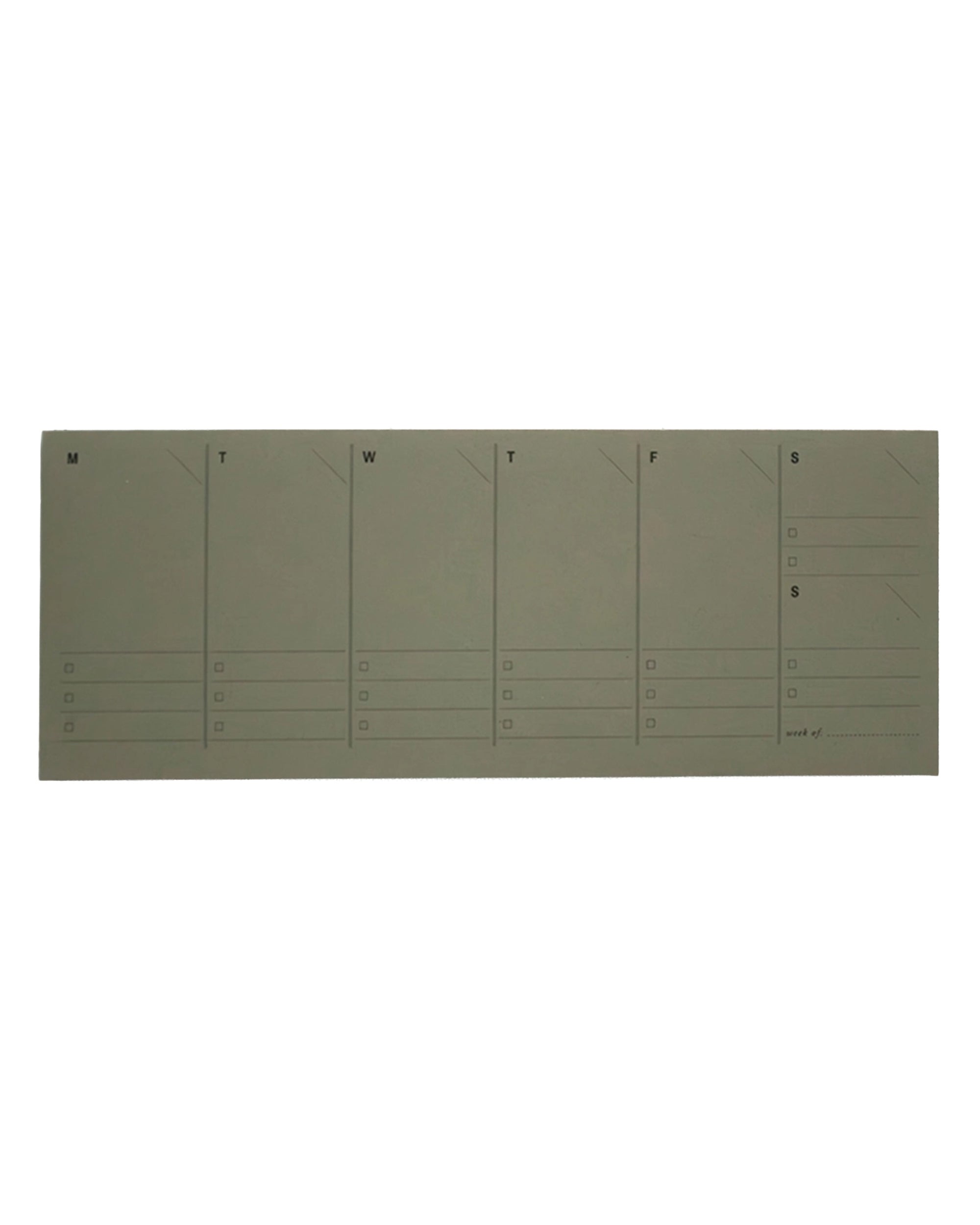 The Faire Weekly Planner Paper Notepad features a minimalist design with lined columns and checkboxes for each day, Monday to Sunday—perfect for organizing your weekly tasks and notes at a glance.