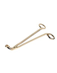 The Faire Candle Wick Trimmer features angled blades and two finger holes in an elegant gold finish—an essential candle accessory that combines function and style. Shown here isolated on a white background.