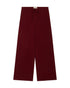 Jumper 1 2 3 4/CR2 Wide Leg Joggers in maroon, featuring a high-waisted knit design, elastic waistband, and drawstring tie, shown laid flat on a white background.