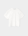 The Xirena Spencer Tee, a relaxed-fit plain white short-sleeve t-shirt, is shown laid flat and viewed from the back against a light gray background.