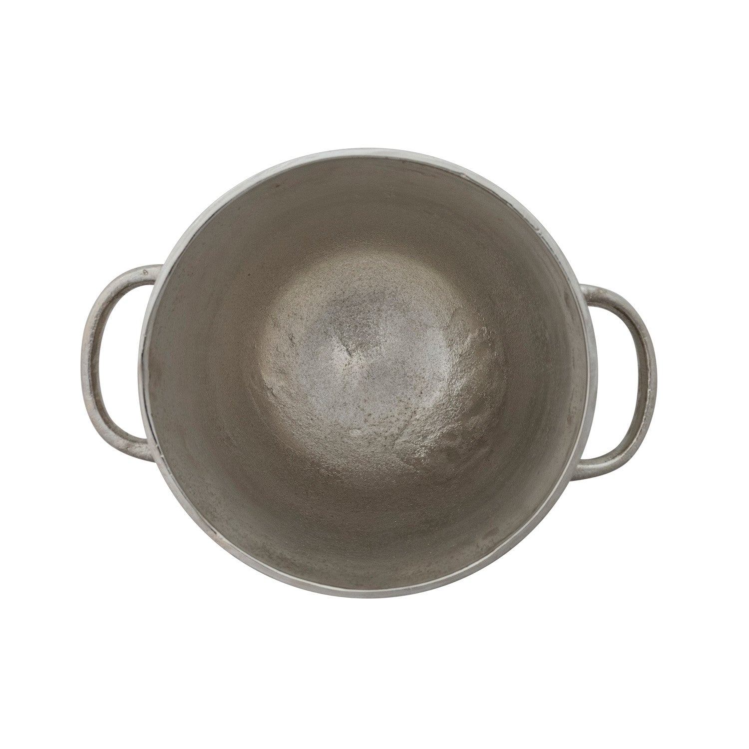 Round cast aluminum bottle cooler with two handles by Creative Co-op on a white background.