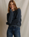 Ziggy Reverse LS Sweatshirt in Turbulence by Perfectwhitetee, relaxed fit, shown worn with a soft beige backdrop.